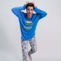 Pijama Largo Single Jersey Minions Azul XXL
