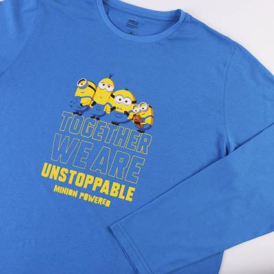 Pijama Largo Single Jersey Minions Azul XXL Pijama Largo Single Jersey Minions Azul XXL