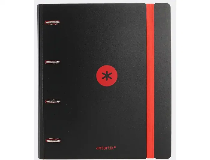 Antartik Carpeta de 4 anillas de 35 mm A4 Foam bicolor negro rojo