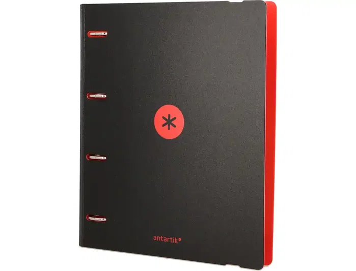 Antartik Carpeta de 4 anillas de 35 mm A4 Foam bicolor negro rojo