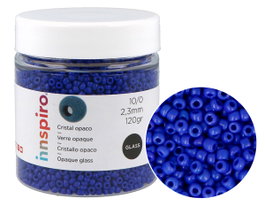 Innspiro Rocalla de Vidrio Redonda Opaco Azul Marino 2,3mm 120g