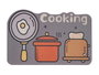 KINVARA Alfombra de cocina Cooking Azul-Amarillo-Naranja-Blanco-Negro
