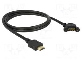 DeLOCK Cable HDMI A de 1 m con conector hembra angular de 110°