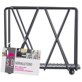 Home Deco Factory Servilletero Deco Filaire Alambre Negro para Servilletas de Papel 12,5x5x11 cm