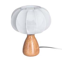 Lámpara Mesa Mármol Cerámica-Tejido 21 X 21 X 25 cm