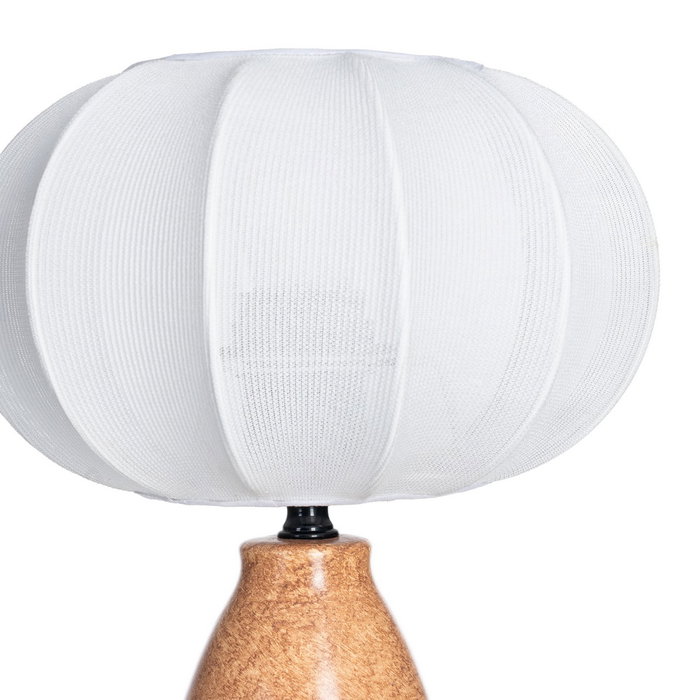 Lámpara Mesa Mármol Cerámica-Tejido 21 X 21 X 25 cm