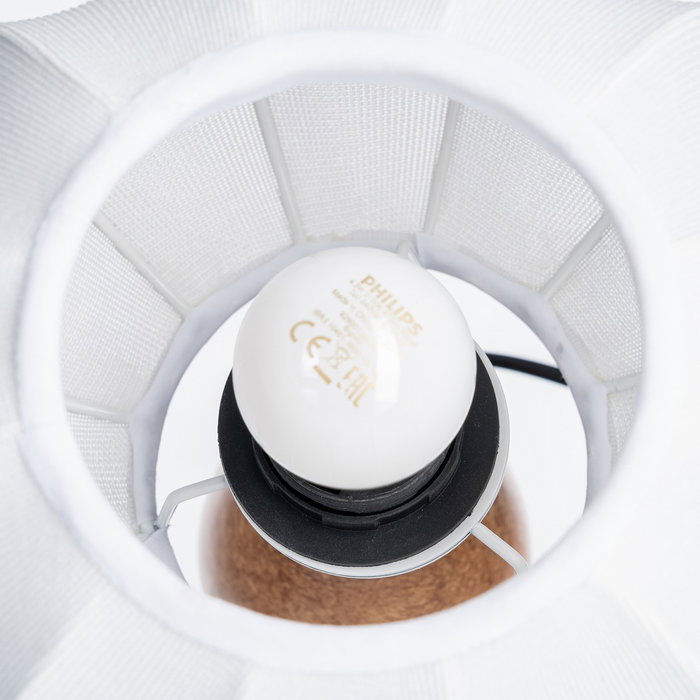 Lámpara Mesa Mármol Cerámica-Tejido 21 X 21 X 25 cm