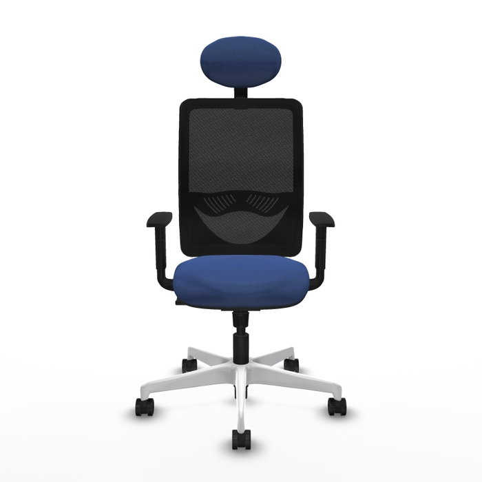 PIQUERAS Y CRESPO Silla de oficina Zulema con mecanismo Sincro, Azul marino y Negro