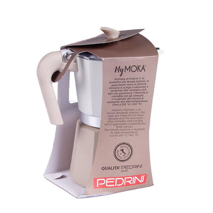 Pedrini 02CF169 Cafetera Tradicional para 6 Tazas, Color Aluminio Pintado