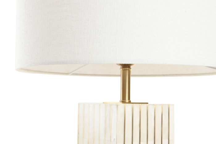 DKD Home Decor Lámpara de Sobremesa Latón y Hueso Beige DKD Home Decor Lámpara de Sobremesa Latón y Hueso Beige