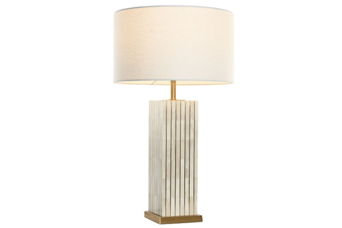 DKD Home Decor Lámpara de Sobremesa Latón y Hueso Beige DKD Home Decor Lámpara de Sobremesa Latón y Hueso Beige