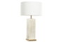 DKD Home Decor Lámpara de Sobremesa Latón y Hueso Beige