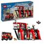 LEGO 60414 Estación de Bomberos y Camión de Bomberos, Figura de Perro de Juguete y 5 Minifiguras, Regalo Infantil
