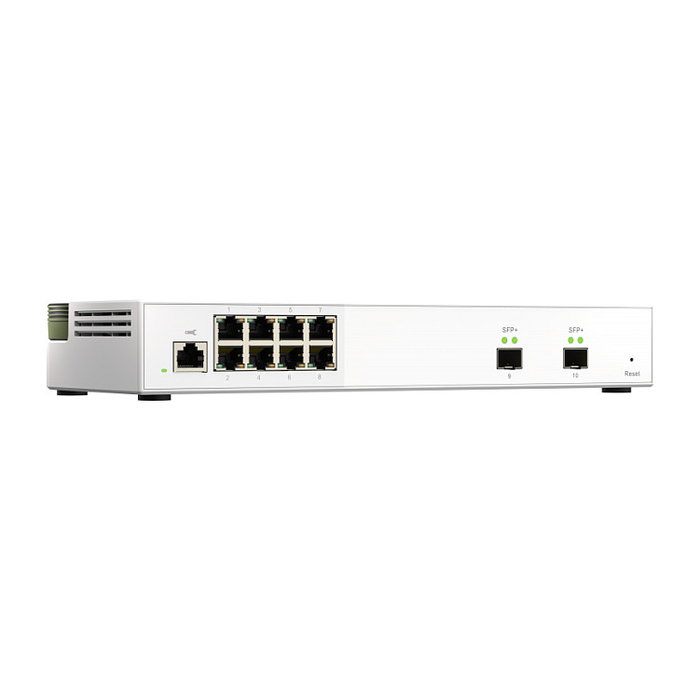 QNAP QSW-M2108-2S Switch L2+ Gestionado 8 Puertos 2.5G Ethernet + 2 SFP+, 80 Gbps, Web, QoS, VLAN, Jumbo Frames, 12V DC