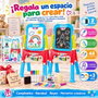 Jugatoys - pequeñ@sartistas Pizarra 2 en 1 magnética y para tizas con 48 accesorios