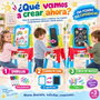 Jugatoys - pequeñ@sartistas Pizarra 2 en 1 magnética y para tizas con 48 accesorios