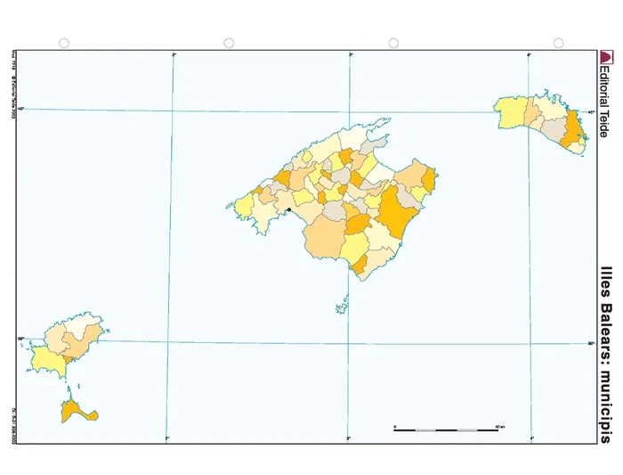 Teide Mapa Mudo Color Din A4 Islas Baleares Político 210 x 297 mm Teide Mapa Mudo Color Din A4 Islas Baleares Político 210 x 297 mm