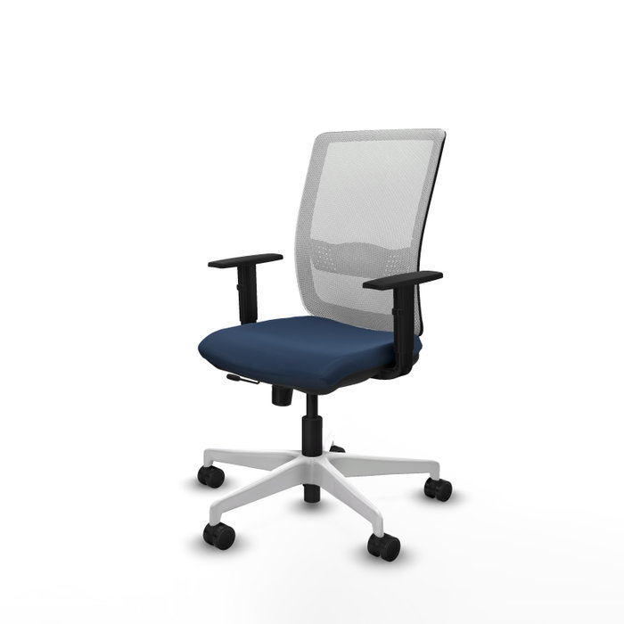 PIQUERAS Y CRESPO Silla de oficina Haches Azul marino y Blanco