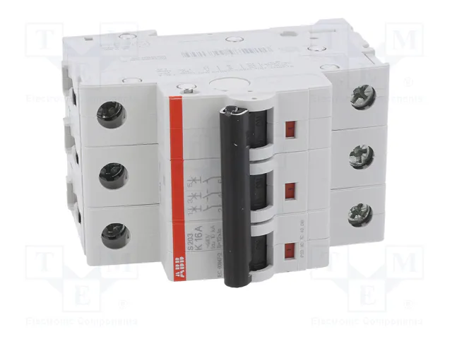 ABB S200 Interruptor magnetotérmico 16A 3 polos 6kA ABB S200 Interruptor magnetotérmico 16A 3 polos 6kA