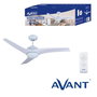 AVANT Ventilador de Techo Blanco con Luz y Mando a Distancia, 135 cm, 70W, 3 Aspas - Avant