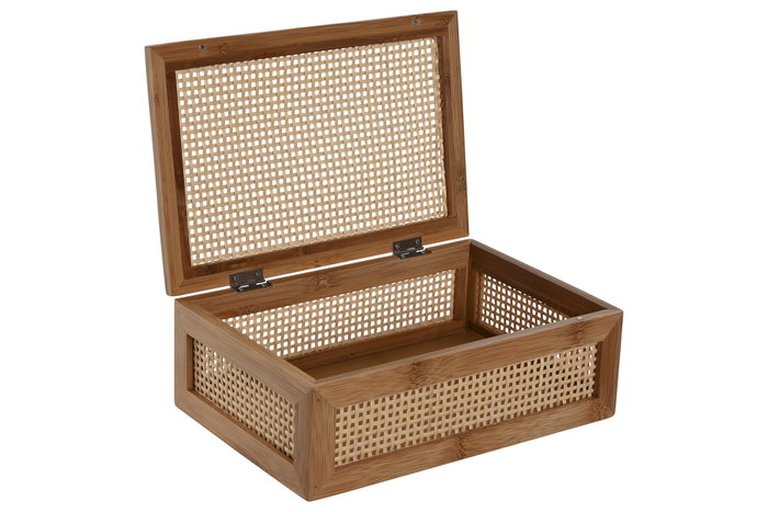 DKD Home Decor Caja Basicos Bambú y Ratán Natural 15 x 8 x 23 cm DKD Home Decor Caja Basicos Bambú y Ratán Natural 15 x 8 x 23 cm