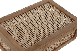 DKD Home Decor Caja Basicos Bambú y Ratán Natural 15 x 8 x 23 cm