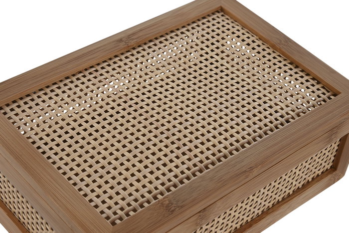 DKD Home Decor Caja Basicos Bambú y Ratán Natural 15 x 8 x 23 cm DKD Home Decor Caja Basicos Bambú y Ratán Natural 15 x 8 x 23 cm