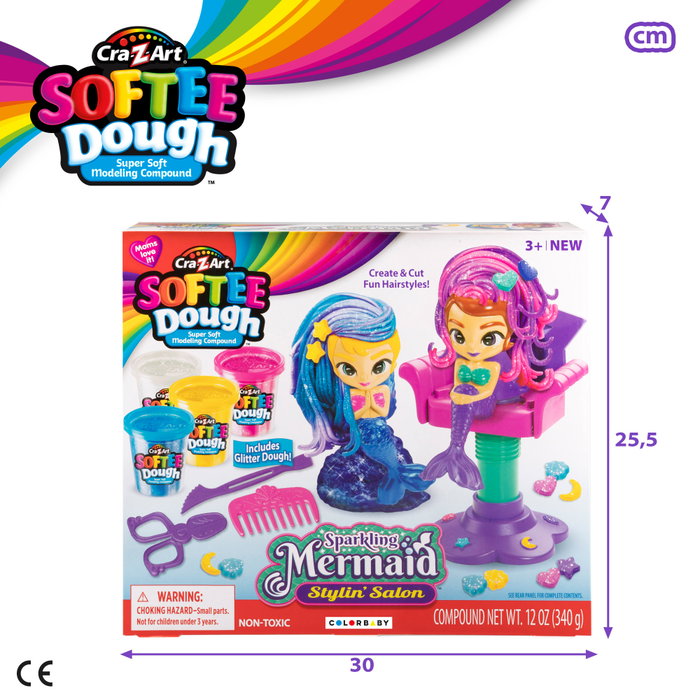 Cra-Z-Art Set de plastilina brillante sirenitas Softee Dough
