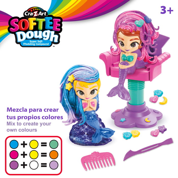 Cra-Z-Art Set de plastilina brillante sirenitas Softee Dough