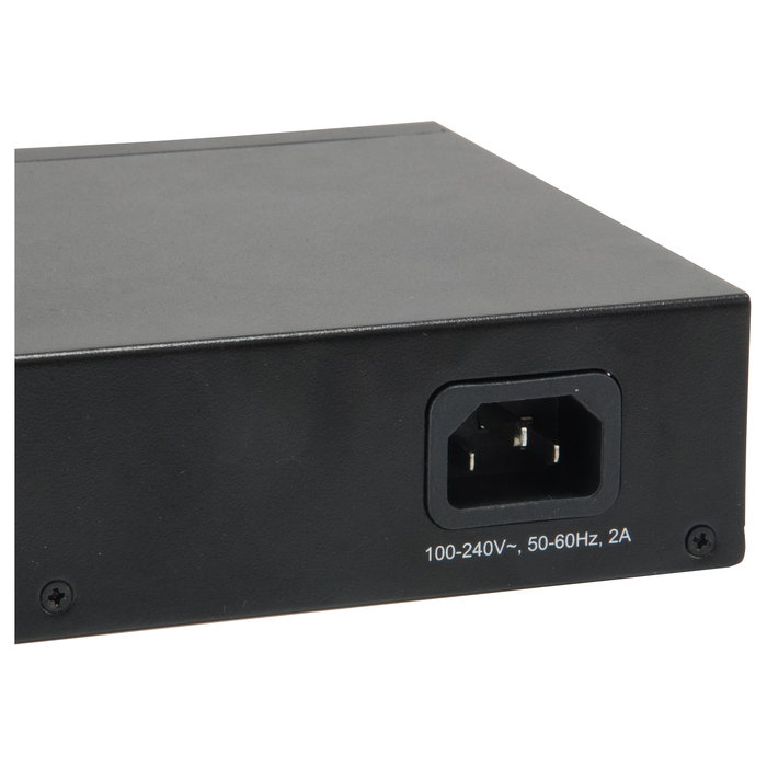 LevelOne GEP-1051 Switch Gestionado L2/L3/L4 con 8 Puertos Gigabit PoE+ (70W) y 2 Ranuras SFP, Montaje en Rack