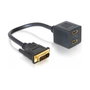 DeLOCK Adaptador DVI 24+1 macho a 2 x HDMI hembra, Negro
