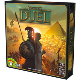 Asmodee 7 Wonders: Duel - Juego de Mesa de Cartas y Estrategia para 2 Jugadores, en Español | Edad: 10+ | Incluye Tablero, Cartas por Eras y Fichas