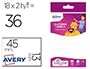 Avery Etiqueta Textil Sin Plancha 45x13 mm Blister 36 Unidades