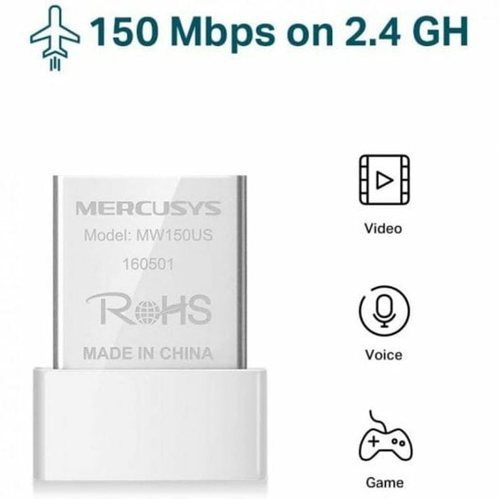 Mercusys MW150US Adaptador de Red Nano USB 150 Mbps Mercusys MW150US Adaptador de Red Nano USB 150 Mbps