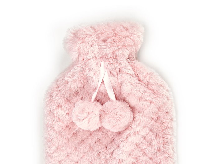 Giftdecor Bolsa de Agua 1.8L con Funda Pelo Rosa y Gris
