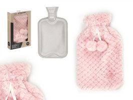 Giftdecor Bolsa de Agua 1.8L con Funda Pelo Rosa y Gris