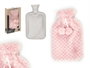 Giftdecor Bolsa de Agua 1.8L con Funda Pelo Rosa y Gris