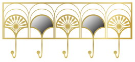 DKD Home Decor Perchero Pared Oriental Dorado 4 Unidades 5 x 20 x 47 cm Metal