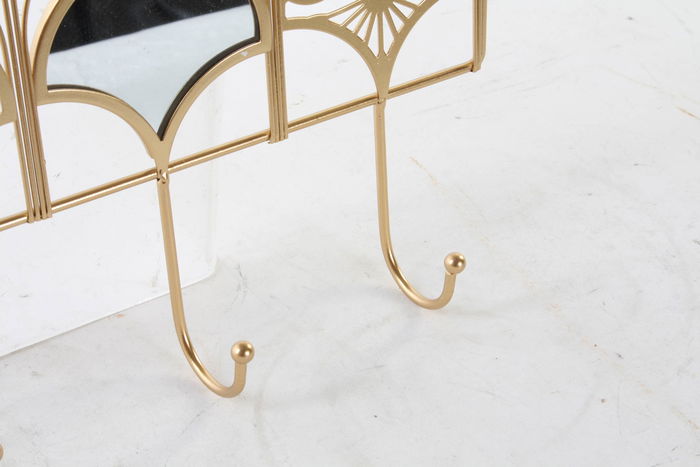 DKD Home Decor Perchero Pared Oriental Dorado 4 Unidades 5 x 20 x 47 cm Metal