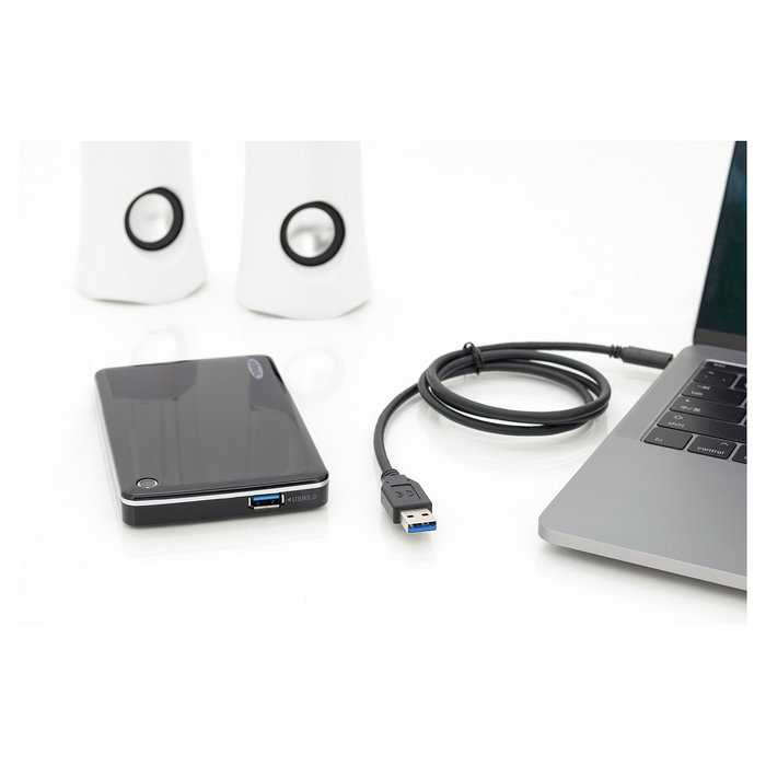 Digitus Cable USB-A a USB-C 3.2 Gen 2, 10 Gbit/s, 1m, Negro, Plug and Play