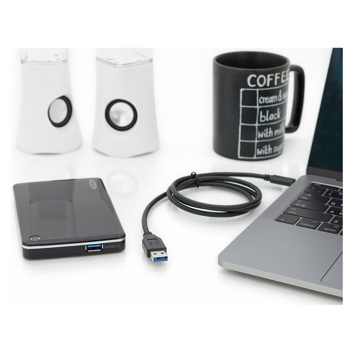 Digitus Cable USB-A a USB-C 3.2 Gen 2, 10 Gbit/s, 1m, Negro, Plug and Play