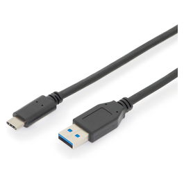 Digitus Cable USB-A a USB-C 3.2 Gen 2, 10 Gbit/s, 1m, Negro, Plug and Play
