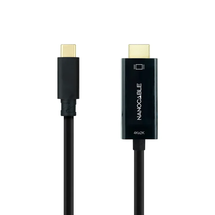 Nanocable Adaptador Cable 10.15.5132 de USB Tipo C a HDMI 1.4, 4K@30Hz, 1.8 m, Compatible con Thunderbolt 3 y DisplayPort 1.2 Alt Mode