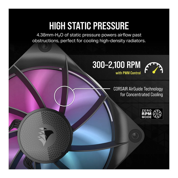 Corsair RX120 RGB iCUE Link Triple Pack Negro