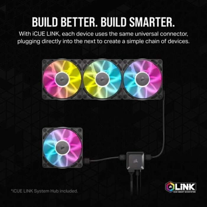 Corsair RX120 RGB iCUE Link Triple Pack 120mm Negro Corsair RX120 RGB iCUE Link Triple Pack 120mm Negro