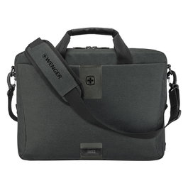 Wenger Maletín Portátil MX ECO Brief para 40,6 cm (16"), Poliéster Reciclado, 2 Compartimentos, Gris, Resistente al Agua, 15L, 600 g