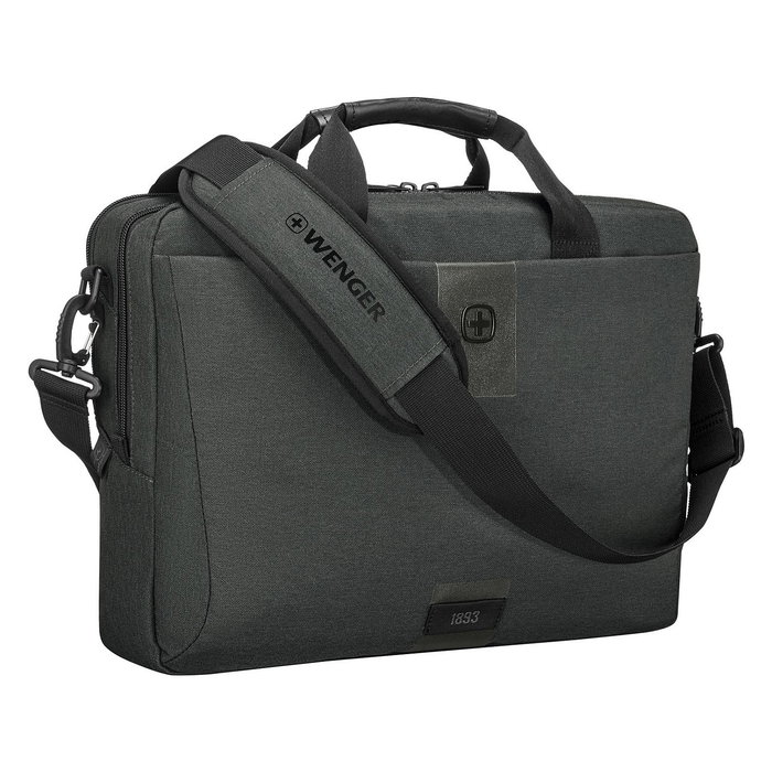 Wenger Maletín Portátil MX ECO Brief para 40,6 cm (16"), Poliéster Reciclado, 2 Compartimentos, Gris, Resistente al Agua, 15L, 600 g