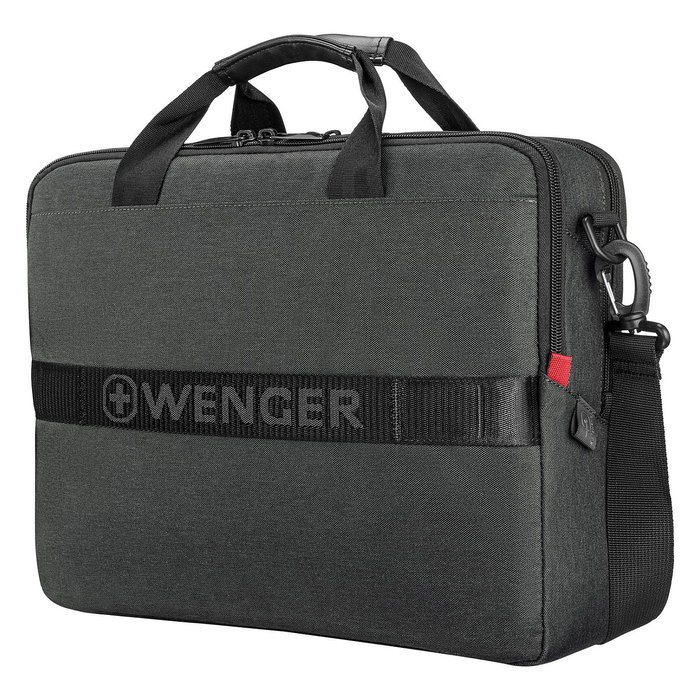 Wenger Maletín Portátil MX ECO Brief para 40,6 cm (16"), Poliéster Reciclado, 2 Compartimentos, Gris, Resistente al Agua, 15L, 600 g