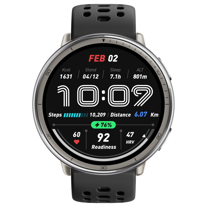 Amazfit Active 2 Premium 44mm Smartwatch HYROX-Modus, AMOLED, Pantalla Táctil, Negro