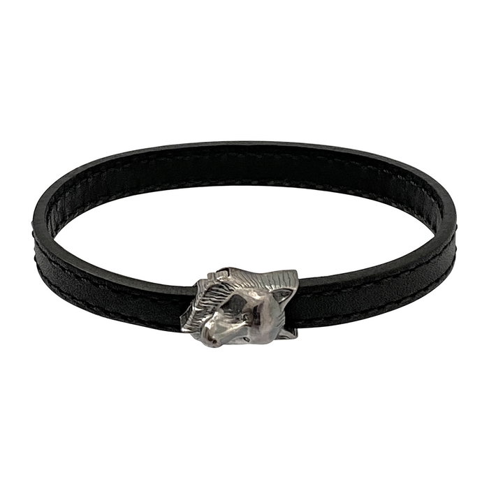 Montblanc Pulsera de Cuero Negro MB12379063 Montblanc Pulsera de Cuero Negro MB12379063